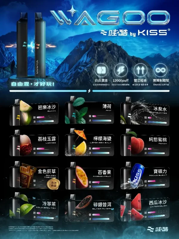 WAGOO 哇酷 KIS5 6500口 拋棄式電子煙