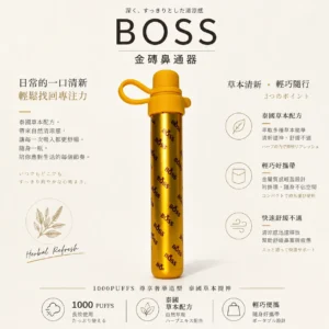 BOSS 泰國 金磚鼻通器 升級版 1000口特色金磚造型霧化鼻吸棒