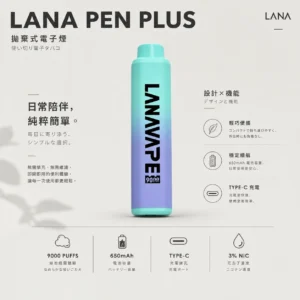ChatGPT-Image-2026年8月21日-上午12_12_09.webp LANA PEN PLUS 9000口 拋棄式電子煙