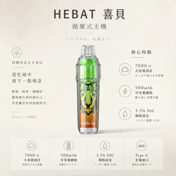ChatGPT-Image-2026年8月22日-下午07_37_24.webp Hebat 喜貝 BOOM 7000口 拋棄式電子煙
