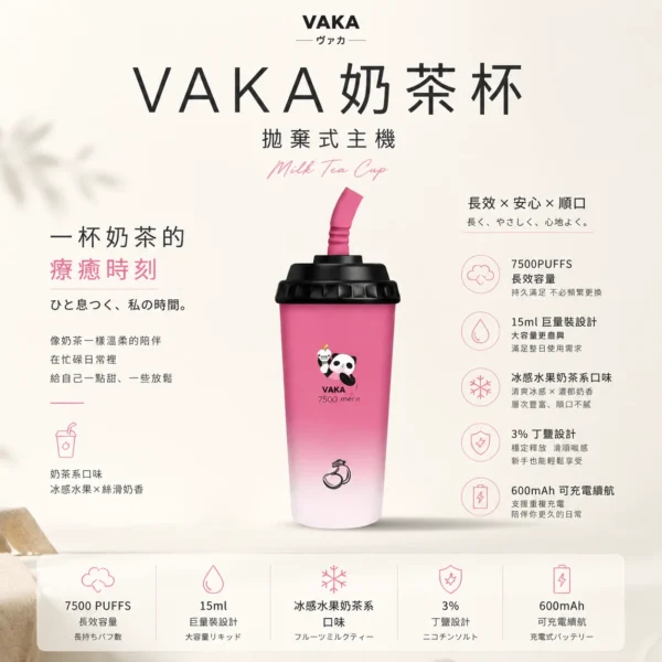 ChatGPT-Image-2026年8月25日-下午09_26_04.webp VAKA 奶茶杯 7500口 拋棄式電子煙