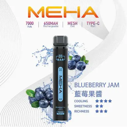 MEHA XBAR 魅嗨 小黑條 7000口 拋棄式電子煙